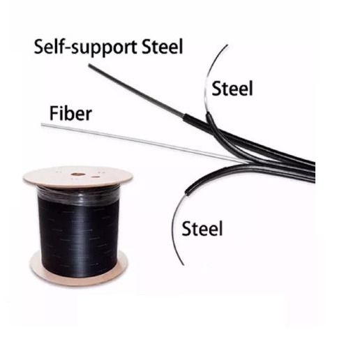 1 chaqueta del miembro de fuerza del alambre de acero del cable de descenso de la base FTTH G657A LZSH