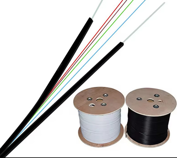4 núcleos de interior FTTH cable de caída GJXH/GJXFH acero de tipo arco / FRP miembro de resistencia