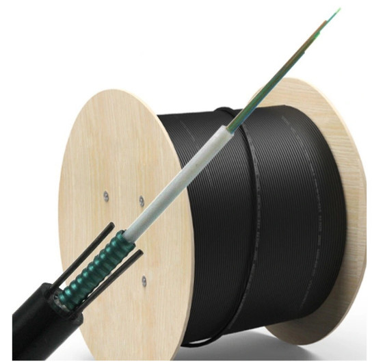 Cable de fibra óptica para exteriores GYXTW 12 núcleos Uni-tubo de luz aérea blindada de modo único