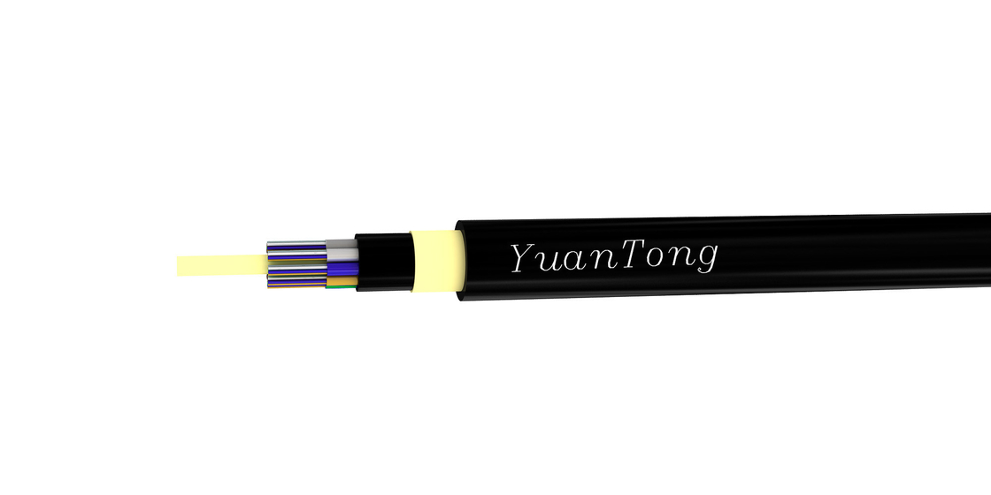 2-144 Núcleo de cable óptico aéreo autoportante totalmente dieléctrico ADSS chaqueta doble