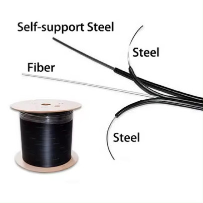 Cable de goteo de fibra óptica FTTH autoportante GJYXCH 1/2 núcleos en interiores y exteriores