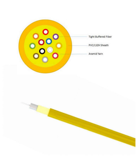 Cable óptico de interior de PVC LSZH de bufe ajustado GJFJV 4-48 núcleo