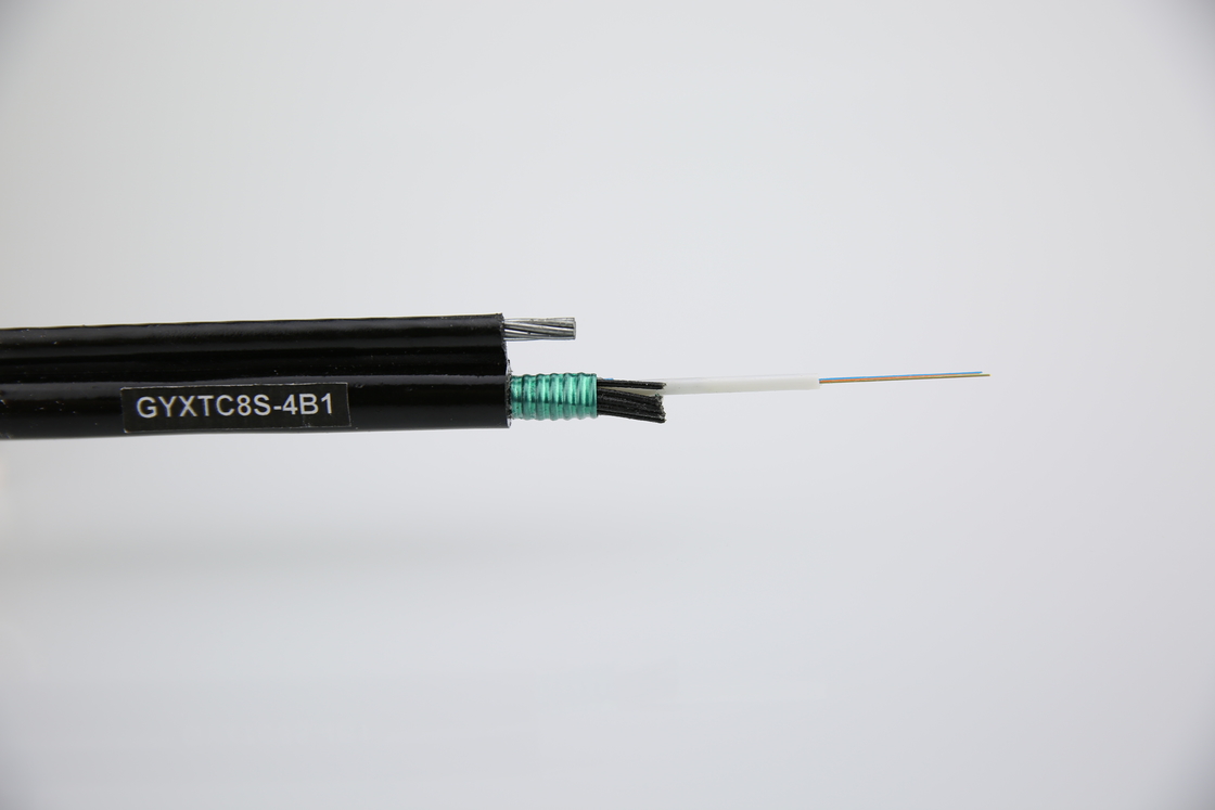 Cable de fibra óptica aérea 2 4 6 8 10 12 núcleo cinta de acero autoportante Gyxtc8s cable