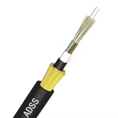 Cable de ADSS de larga extensión de soporte aéreo automático doble chaqueta Cable de fibra óptica 2-36 núcleo