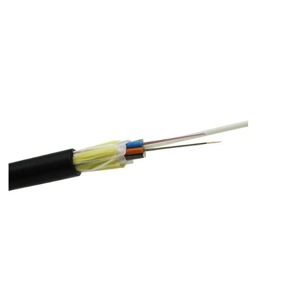 2-36 núcleo Span 100 M PE AT cubierta de chaqueta G652D Cable óptico de fibra óptica ADSS de chaqueta única al aire libre