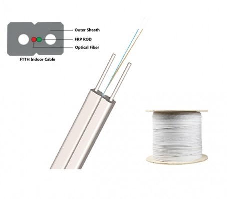 Cable FTTH de caída interior de un solo modo resistente a la intemperie 1-12 núcleo para conexión sin fisuras