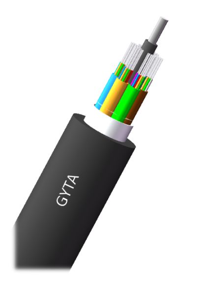 2-144 núcleos GYTA cinta de aluminio en hebras cable óptico blindado