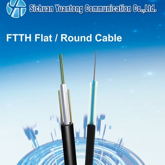 Cable de descenso aéreo al aire libre de Frp Ftth, alambre de descenso de la fibra de 12 bases