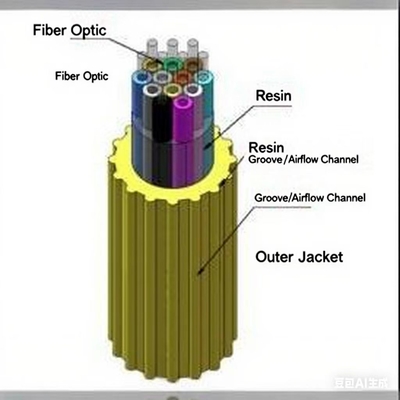 Microcable soplado por aire EPFU para comunicación de larga distancia